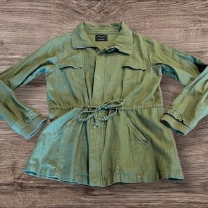 Love Tree Women’s Olive Green Linen Blend Jacket Size Large